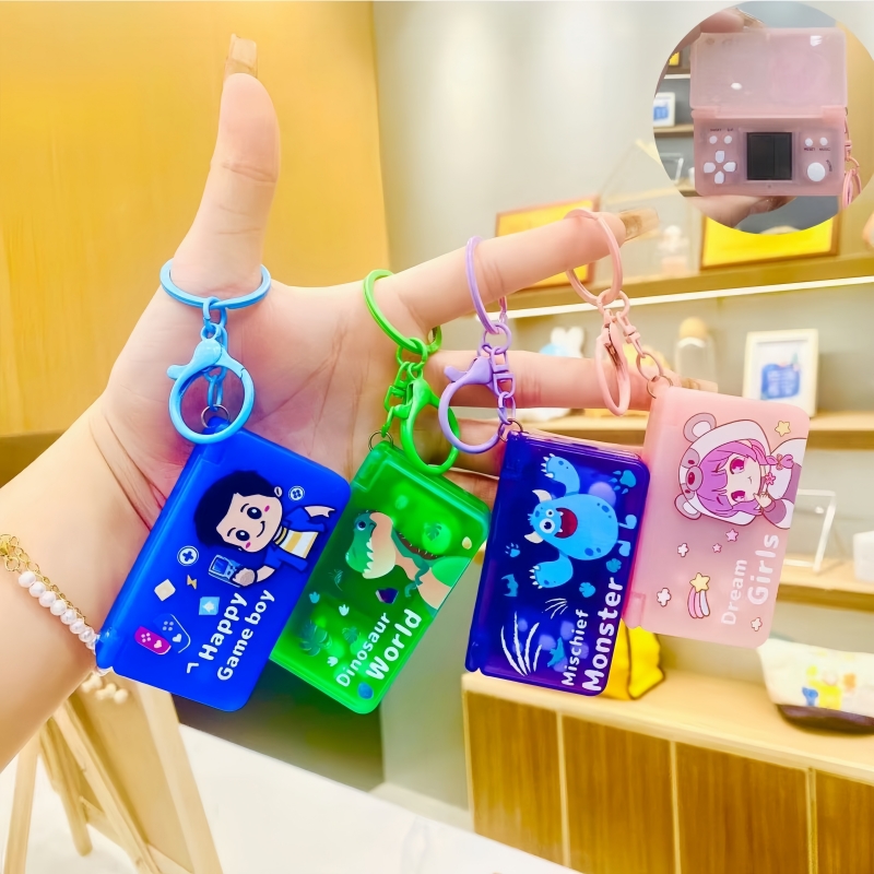 创意卡通折叠游戏机手柄钥匙扣萌趣益智书包挂饰娃娃机小礼品批发