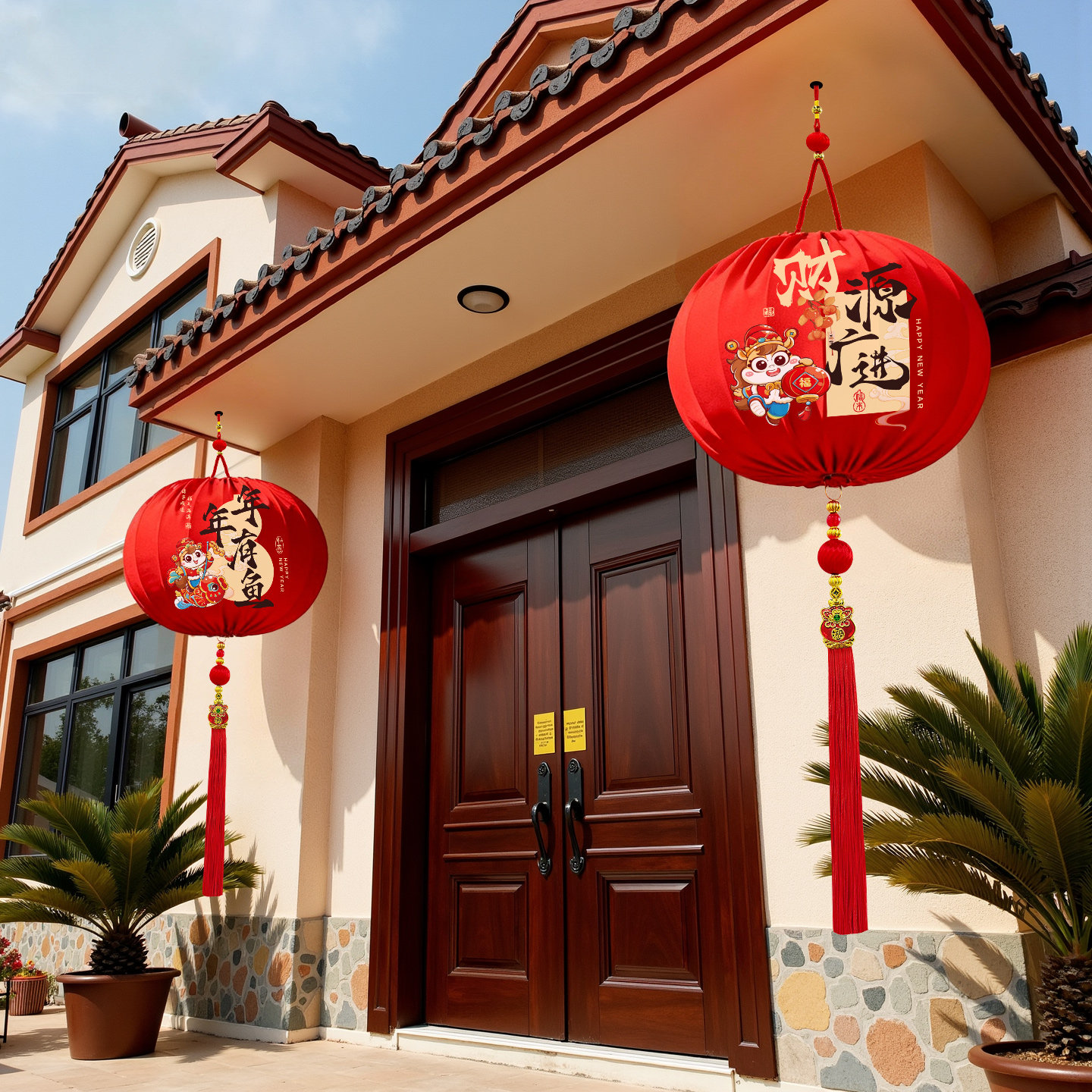 2026马年春节红灯笼挂饰一对