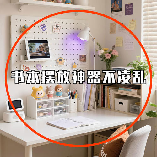 桌面书立书架亚克力学生书桌书本收纳神器儿童教室置物浴缸置物架