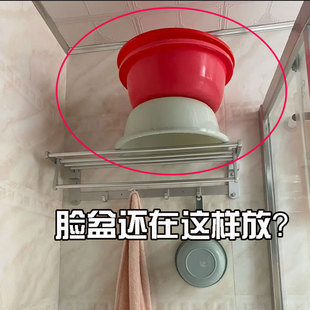 家用吸盘脸盆架化妆室收纳层架免打孔置物架盆子挂钩浴室水槽沥水