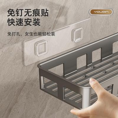 卫生间置物架免打孔浴室洗手间洗漱台墙上收纳架子厕所壁挂双层