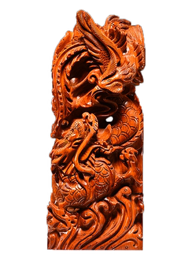 花梨木雕龙凤呈祥摆件红木龙凤家居客厅玄关装饰结婚新居送礼摆设