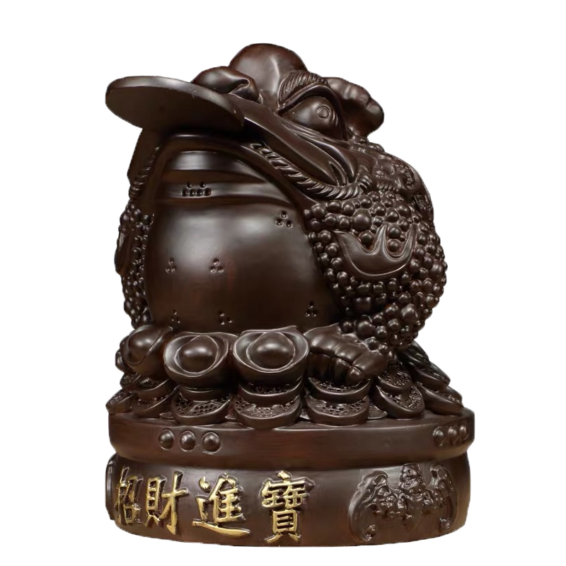 黑檀木三足金蟾家居客厅工艺品