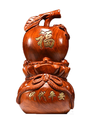 花梨木雕苹果摆件平安果家居客厅玄关装饰实木雕刻红木工艺品送礼