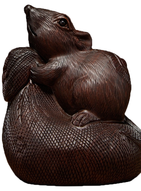 雕刻十二生肖家居客厅老鼠摆件