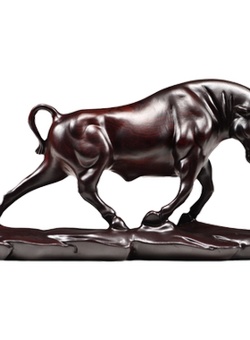 黑檀木牛摆件木雕生肖牛