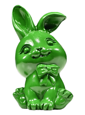 绿色木质兔子摆件实木生肖兔