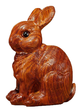 工艺木雕家居客厅礼品兔子摆件