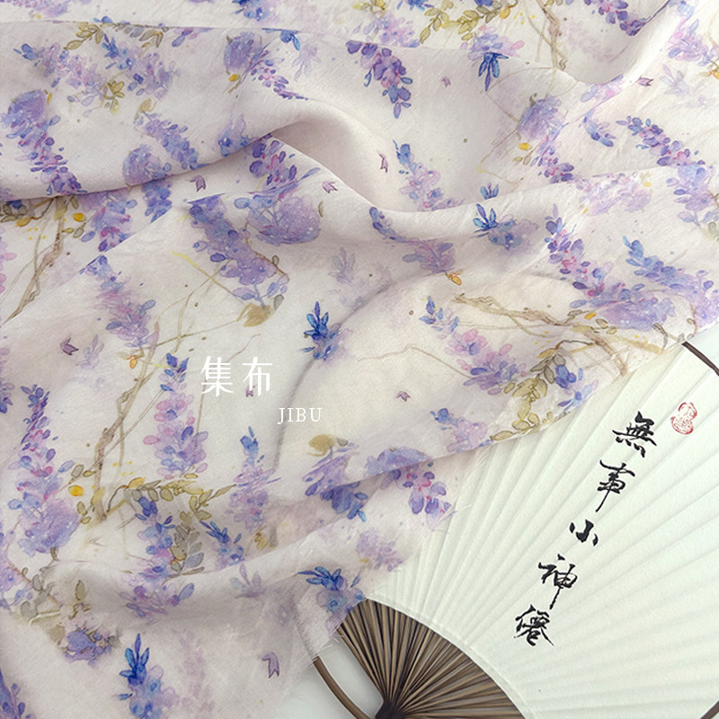 连衣裙布料印花布料新中式