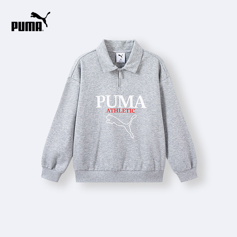 PUMA彪马童装2026秋冬季新款儿童长袖T恤翻领设计时髦洋气