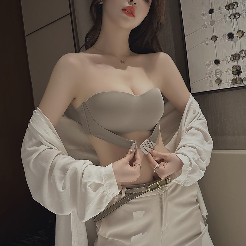 【烈儿宝贝直播间】无肩带内衣女聚拢防滑裹抹胸文胸夏季吊带用