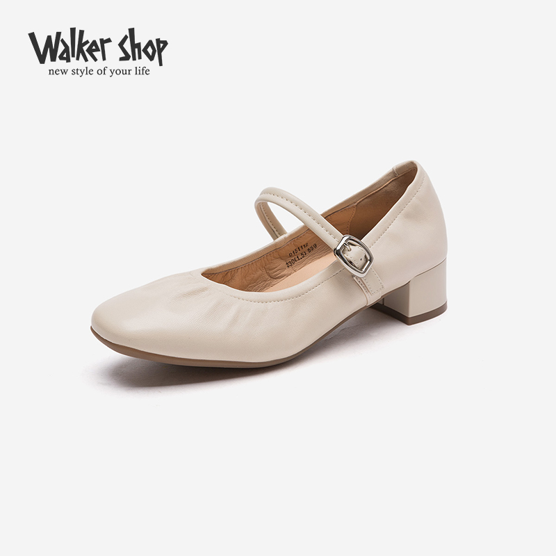WalkerShop2025春季新圆头单鞋