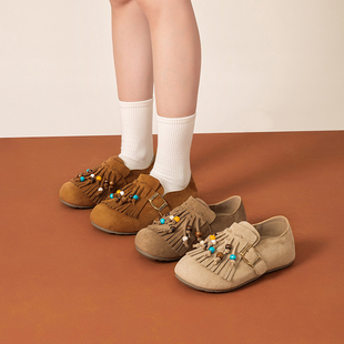 WalkerShop2025春夏季新款复古百搭英伦风时尚一脚蹬平底单鞋女鞋