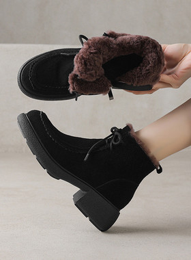 Walker Shop马丁靴女新款2025秋冬季真皮厚底英伦风复古大黄单靴