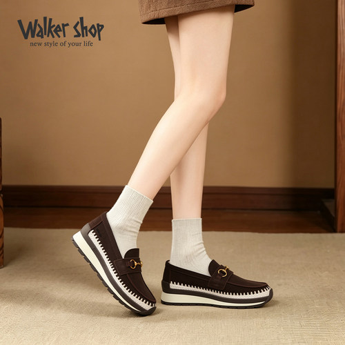 WalkerShop厚底增高乐福鞋女