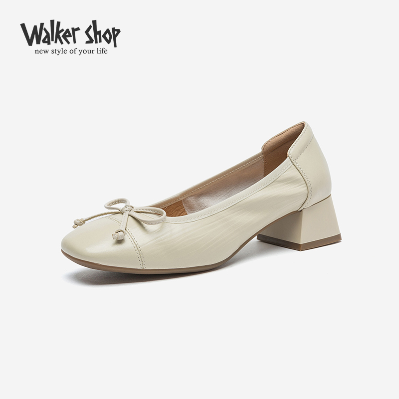 WalkerShop蝴蝶结透气浅口单鞋