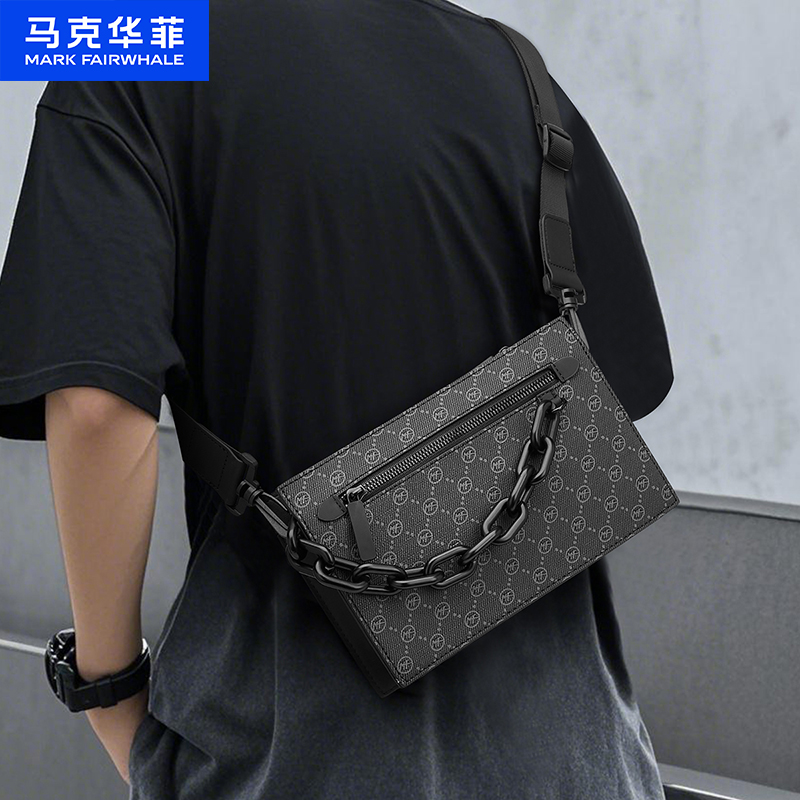 马克华菲单肩斜挎包男复古手机包