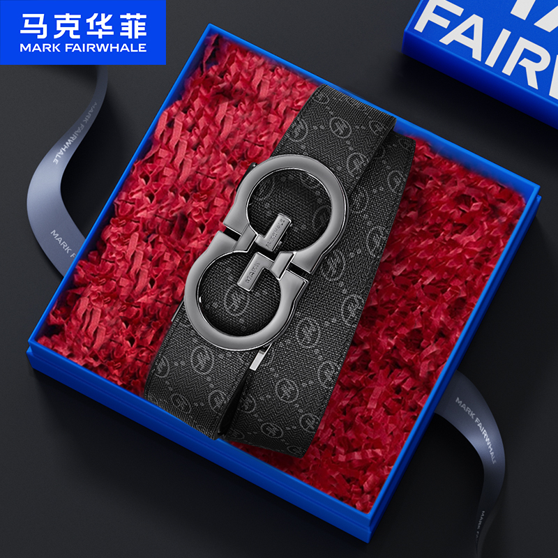 马克华菲皮带男士年轻人潮流腰带爸爸商务牛仔裤带正品学生裤腰带