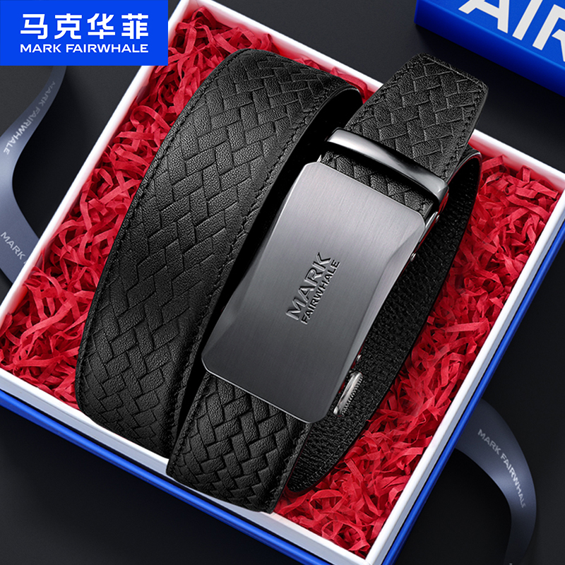 马克华菲新款男士真皮腰带