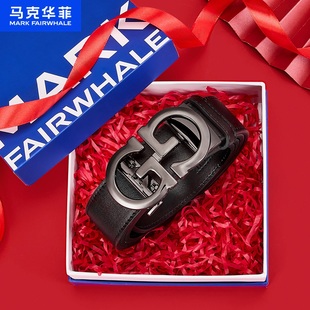 马克华菲皮带男真皮自动扣2025新款 腰带商务年轻人高档礼盒 牛皮裤