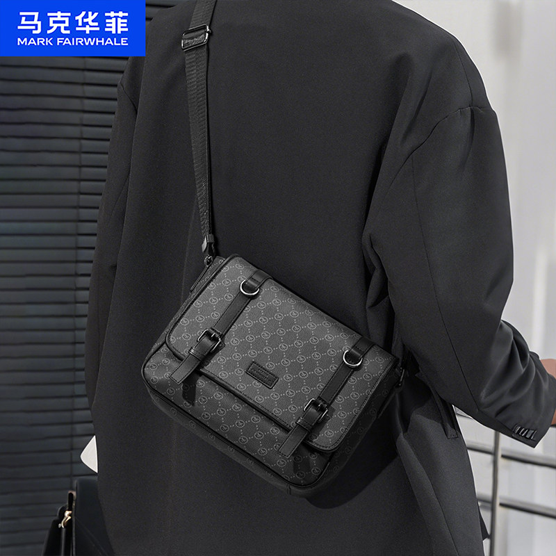 马克华菲男士休闲单肩包潮牌新款斜挎包时尚高级感老花小方包背包,箱包皮具/热销女包/男包,男士包袋,淘宝优惠券,粉丝福利购,淘宝优惠卷