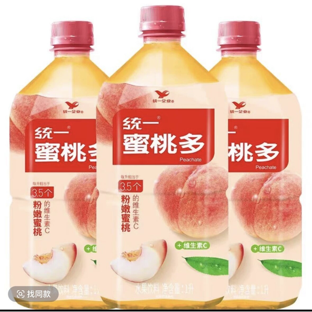 统一蜜桃多1L*4瓶夏日风味饮料居家囤货解腻饮品