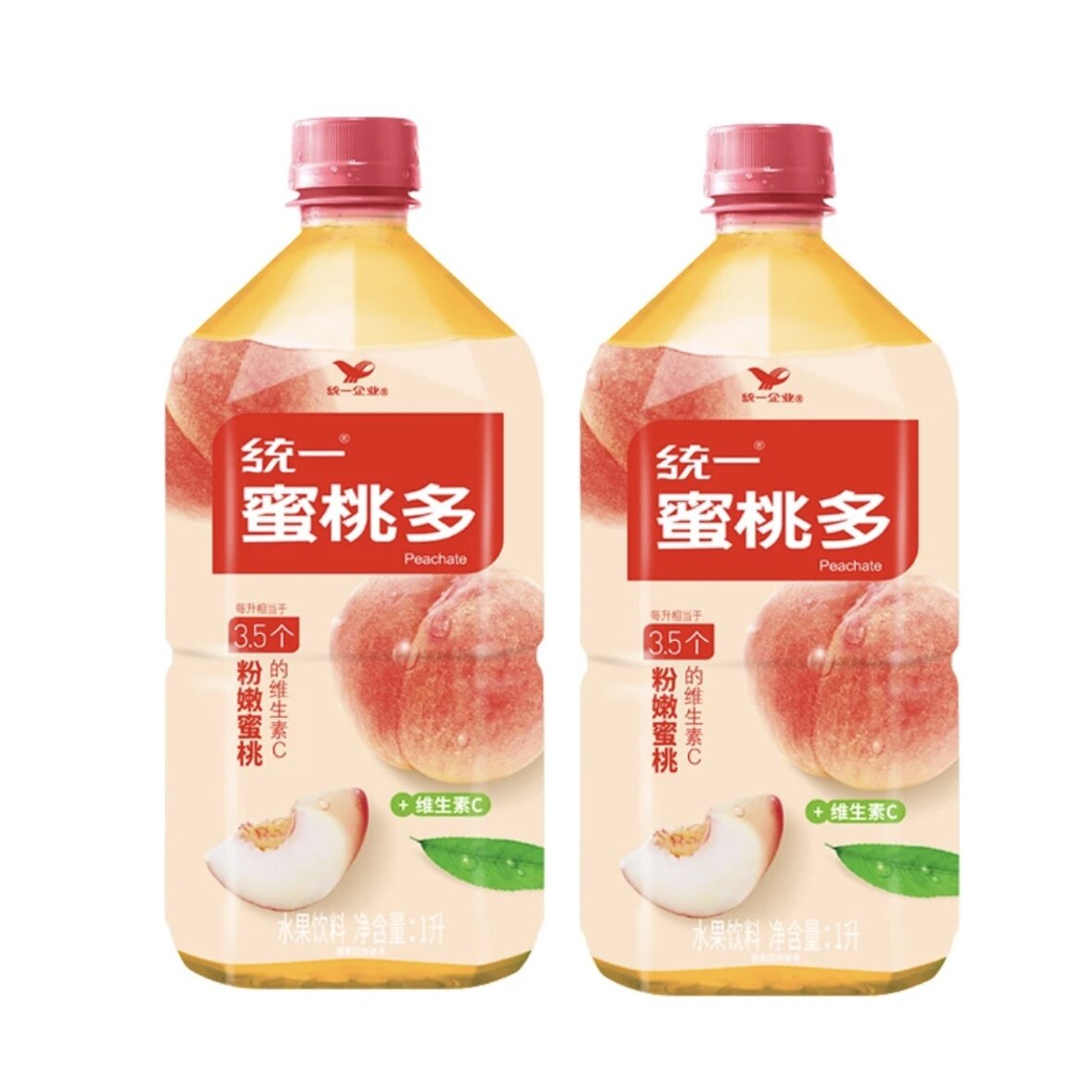 统一蜜桃多1L*2瓶夏日风味饮料居家囤货解腻饮品