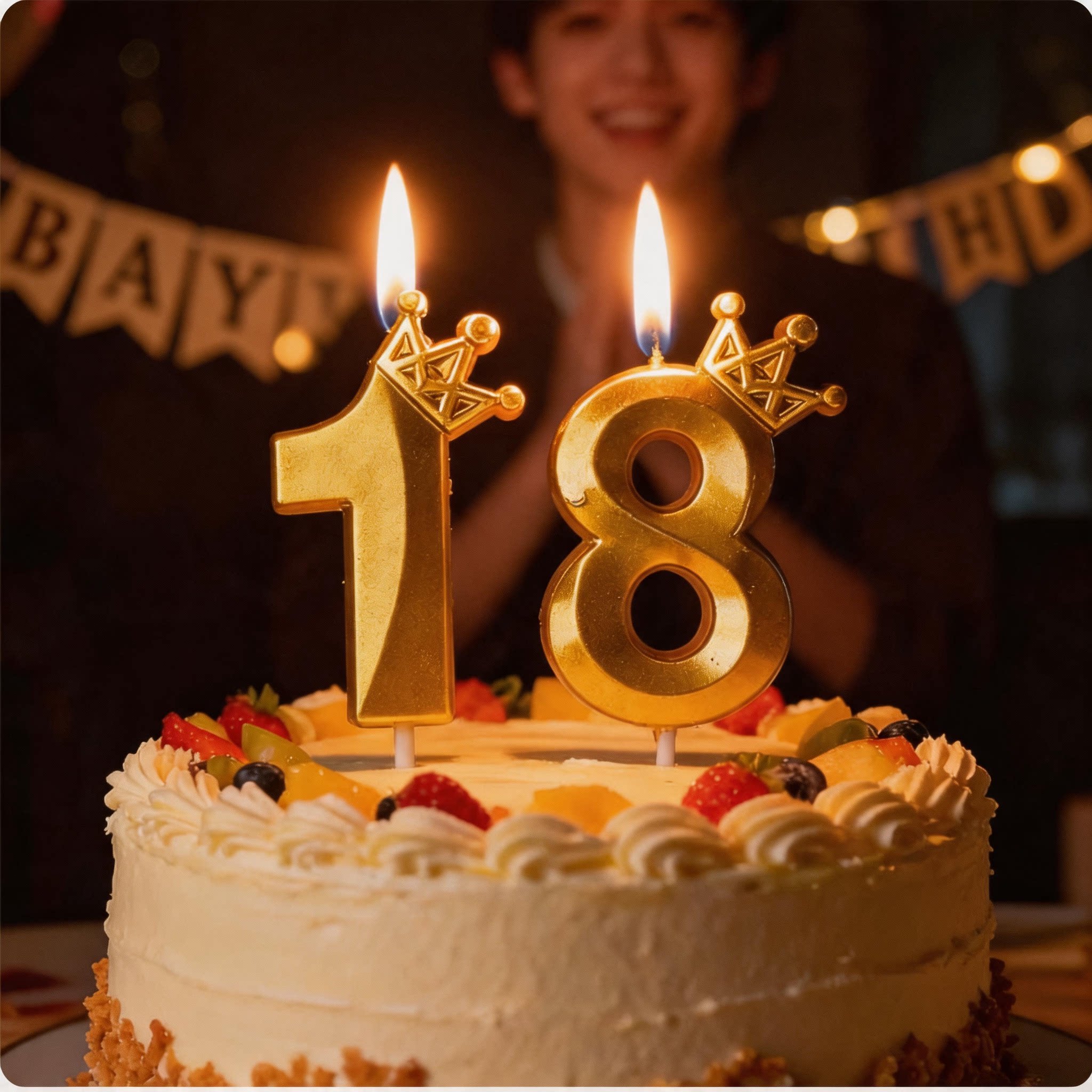 金色皇冠生日蛋糕数字蜡烛拍照儿童宝宝生日派对装饰布置用品男孩