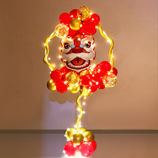 新年圆形气球立柱装饰场景布置商场门店室内年会场地氛围装扮汽球