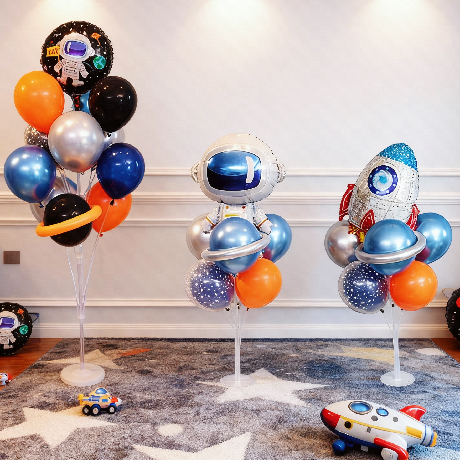 儿童宝宝卡通太空宇航员气球桌飘