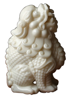 貔貅朝天鹿角雕刻手把瑞兽客厅