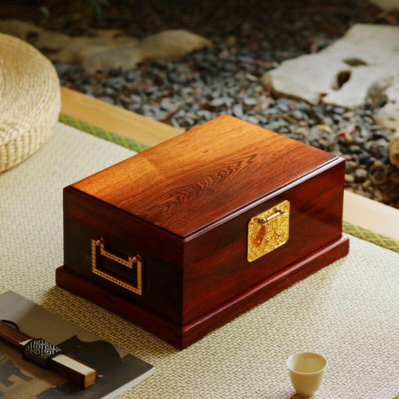 紫檀x黄花梨【沉檀流金】红木首饰箱饰品盒收纳盒独板明式官皮箱