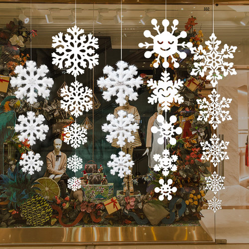 圣诞节装饰品雪花贴画立体