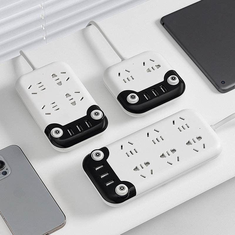 可爱艺术开关爬墙插座面板多孔多插位带USB充电插排插板带线家用,电子/电工,智能插座,淘宝优惠券,粉丝福利购,淘宝优惠卷