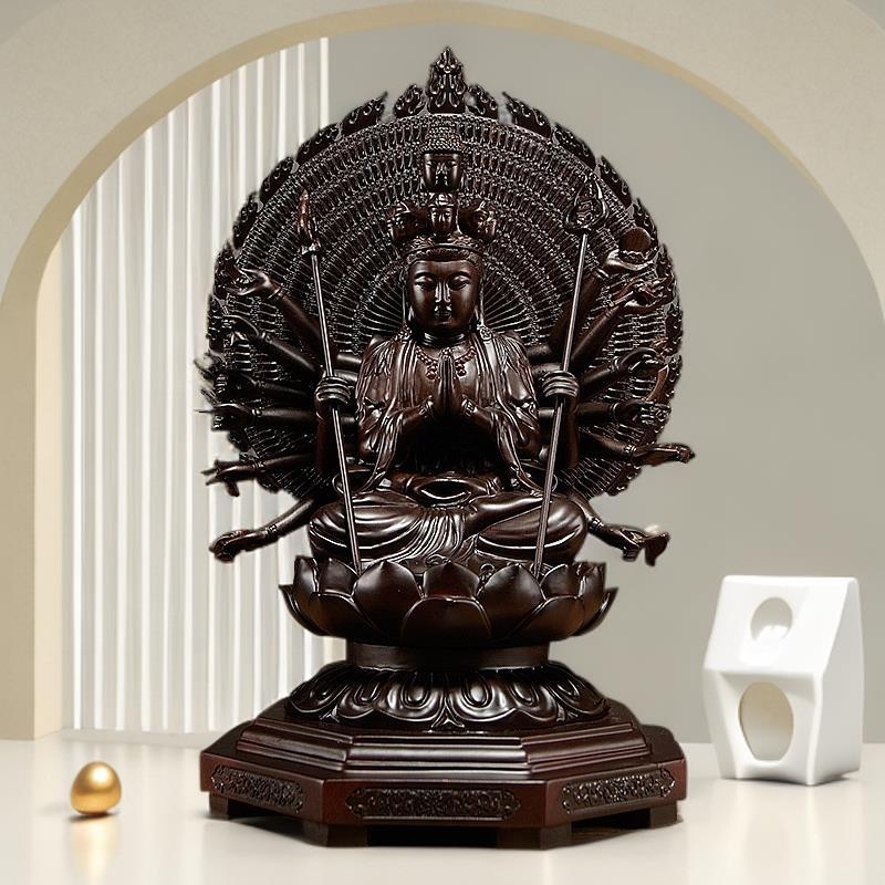 定制黑檀木雕千手观音菩萨