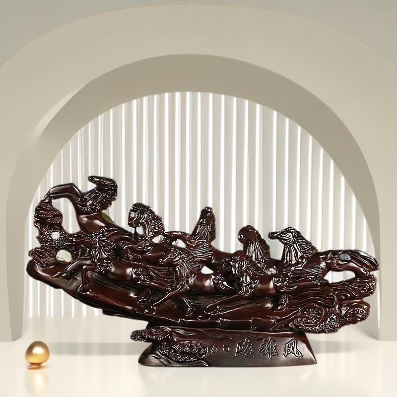 定制木雕马摆件黑檀八骏红