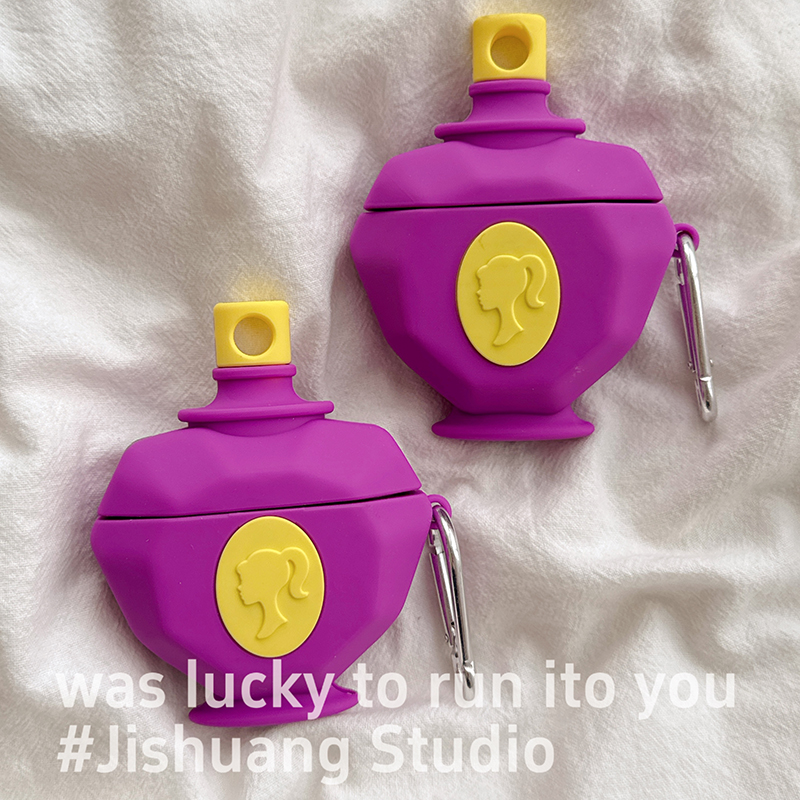 可爱卡通芭比香水瓶适用苹果耳机保护套airpods4无线蓝牙耳机壳三四airpodpro2二代ipod耳机盒airpods3保护壳