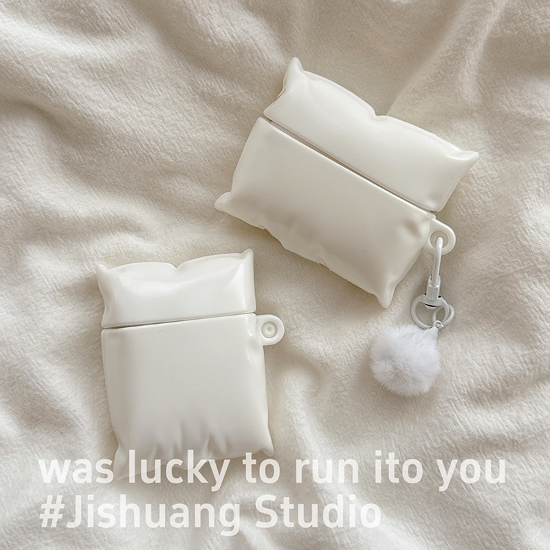 小众可爱立体枕头适用于苹果耳机保护套airpods4无线蓝牙耳机壳三四airpodpro2二代ipod耳机盒airpods3保护壳