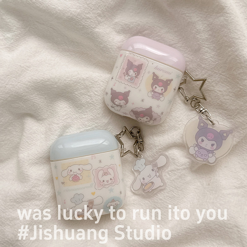 玉桂狗库洛米贴图适用于苹果耳机保护套airpods4无线蓝牙耳机壳三四airpodpro3二代ipod耳机盒airpods2保护壳,3C数码配件,耳机保护套,淘宝优惠券,粉丝福利购,淘宝优惠卷