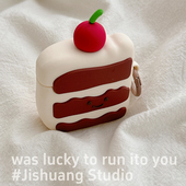 ins可爱巧克力樱桃蛋糕适用苹果耳机保护套airpodspro2无线蓝牙耳机壳三代airpods4二代ipod耳机套airpods3软