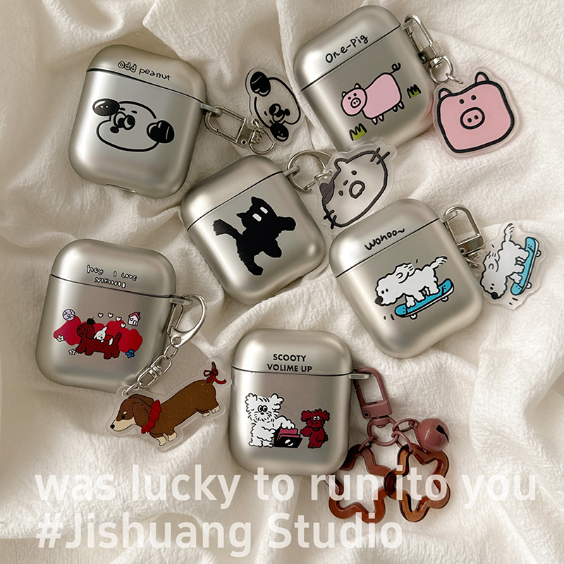 可爱卡通小动物头像适用苹果耳机保护套airpods4无线蓝牙耳机壳四代airpodpro3/2代ipod耳机盒airpods3保护壳
