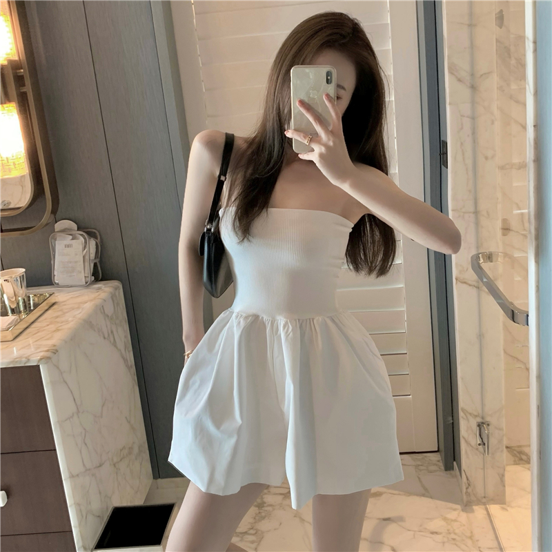 抹胸连身衣裤夏季2021年新款时尚高腰阔腿裤裙白色高级感连体短裤在类目 女装/女士精品, 时尚防晒服中 - 来自Buy2taobao.com提供专业的淘宝代购服务