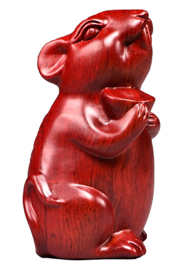 红色实木质鼠祝福客厅十二生肖鼠