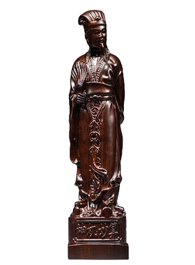 木雕葛亮雕像黑檀摆件祝福实木质