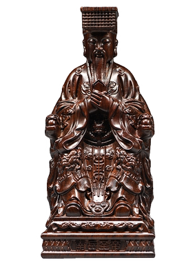 黑檀木雕南岳大帝摆件