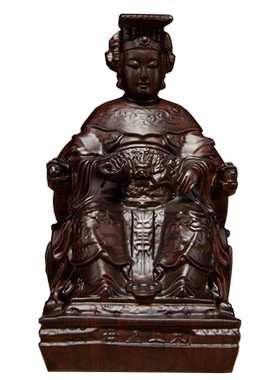 黑檀木供奉天上圣母雕刻妈祖神像