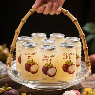 100%山竹汁清爽解腻0脂无添加健康饮品220ml*10瓶整箱装年货饮料