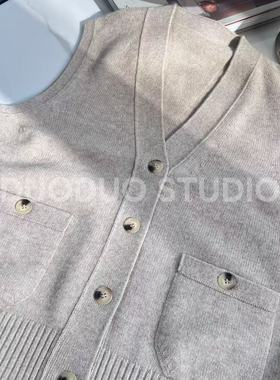 【多多还是多多】超细羊绒老钱风简约叠穿山羊绒开衫马甲2865