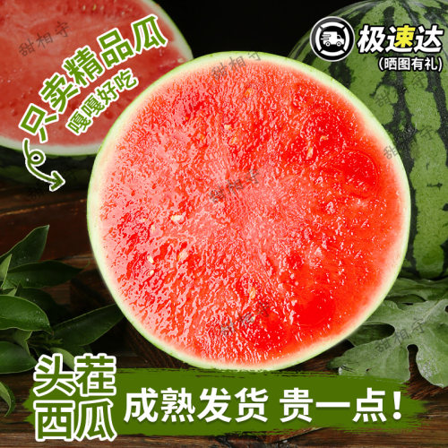 【极速包邮】头茬麒麟西瓜水果新鲜无籽整箱8424美都薄皮现摘现发