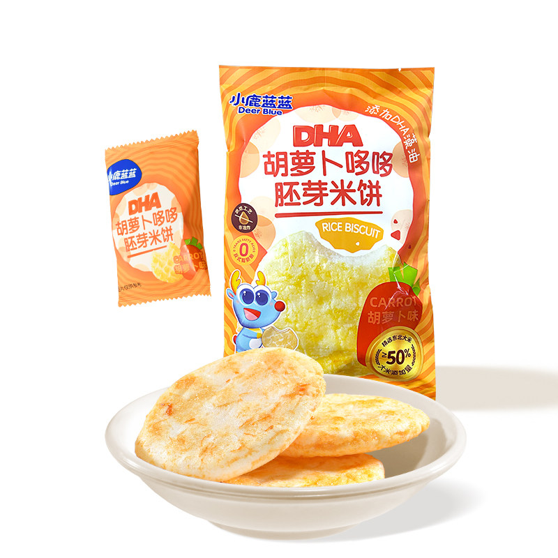 u先试用 小鹿蓝蓝胚芽米饼宝宝磨牙零食DHA藻油米饼婴儿辅食谱